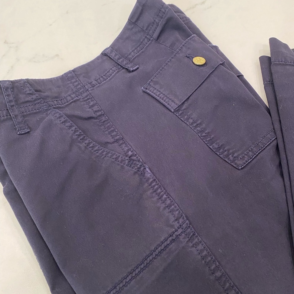 Tory Burch Black Fatigue Chino Straight Leg Pants, Size 27, Excellent Condition